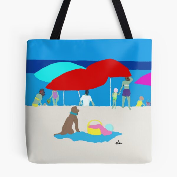 Artikelvorschau, Hund auf der Strandtasche von Tom Sachse entworfen und verkauft von Tom Sachse.