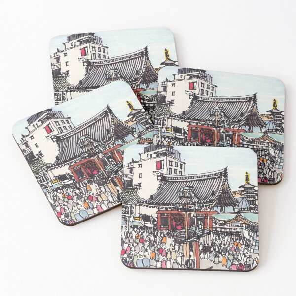 Item preview, Kaminarimon Gate of Tokyo, Japan - Urban sketch designed and sold by LeMooMooSketch.