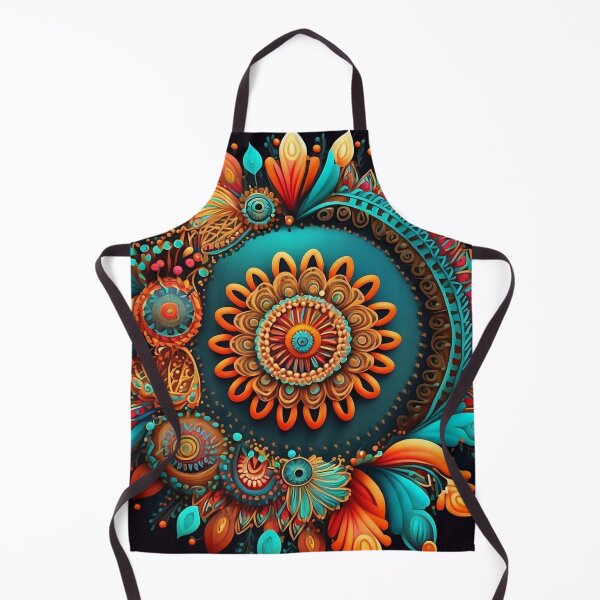 Item preview, Stunning blue, pink, turquoise floral mandala in ethnic/Indian style designed and sold by VeronicArt85.