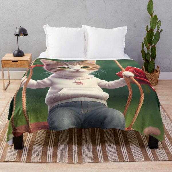 Item preview, Cat on a swing - Modern digital art designed and sold by Ai-michiart.