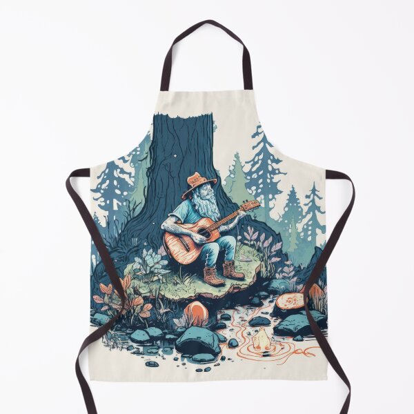 Aperçu de l'œuvre Pacific Pacific Northwest Folk Gnome jouant de la guitare acoustique créée et vendue par PacPixelStudio.