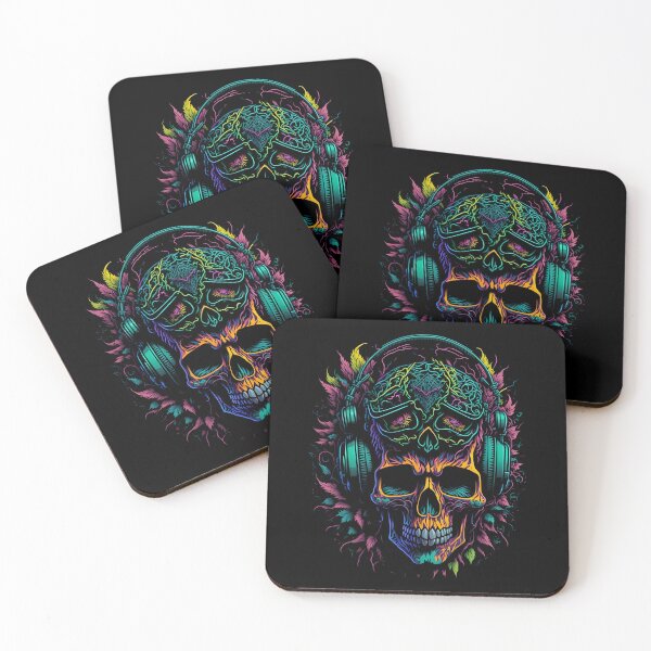 Item preview, Mexican Skull Wearing Headphones designed and sold by chaupichu.