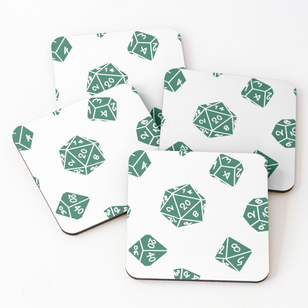 Item preview, Sea Green DND TTRPG Dice Repeating Pattern designed and sold by ReverieFab.