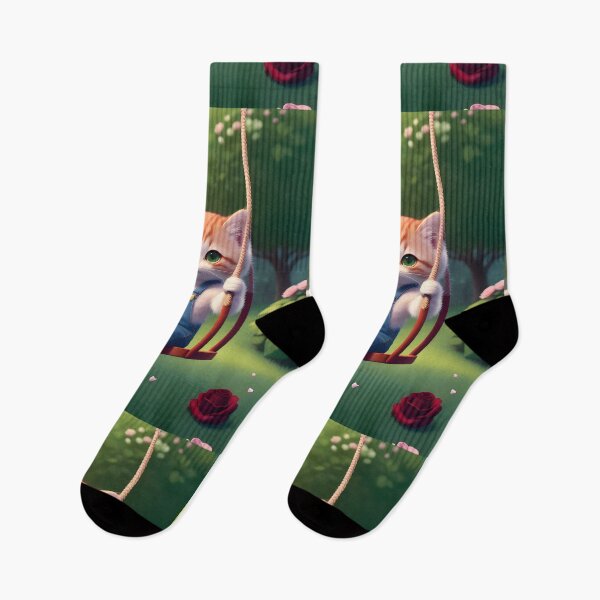 Item preview, Cat on a swing - Modern digital art designed and sold by Ai-michiart.
