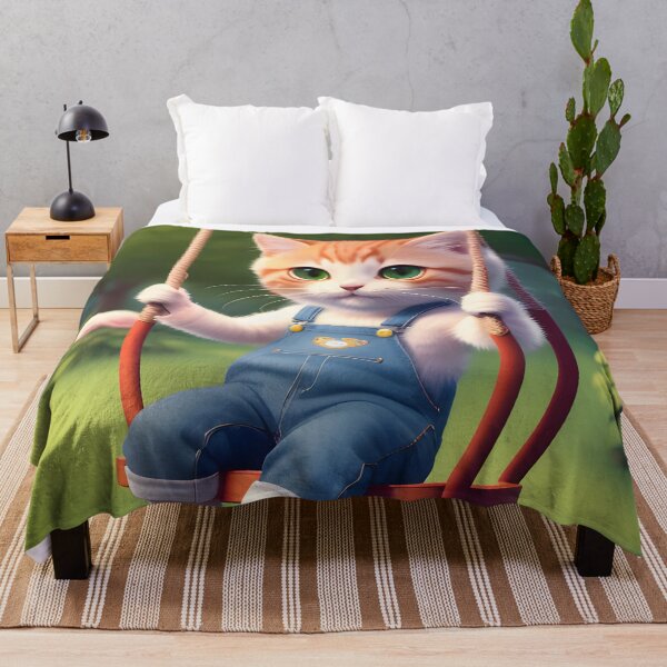 Item preview, Cat on a swing - Modern digital art designed and sold by Ai-michiart.