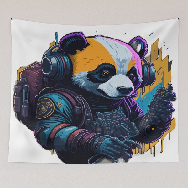 Item preview, cyberpunk panda designed and sold by PrintsCreativ.