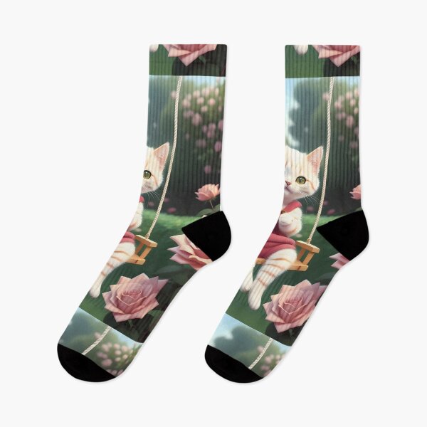Item preview, Cat on a swing - Modern digital art designed and sold by Ai-michiart.