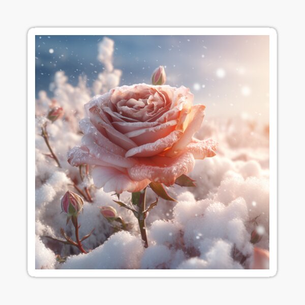 Snowy Blossoms: Wild Rose Sticker