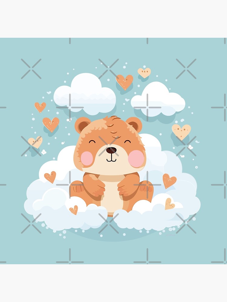 Discover Teddy Bear Among The Clouds Throw Pillow