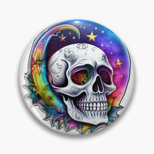 Item preview, La Luna Creciente con Calavera de Azúcar designed and sold by Rickie Pauley.