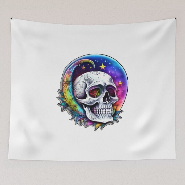 Item preview, La Luna Creciente con Calavera de Azúcar designed and sold by Rickie Pauley.