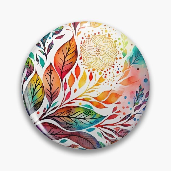 Item preview, Stunning circular frame decorated with leaves, bright aqua coloursith leaves, bright aqua colours designed and sold by VeronicArt85.