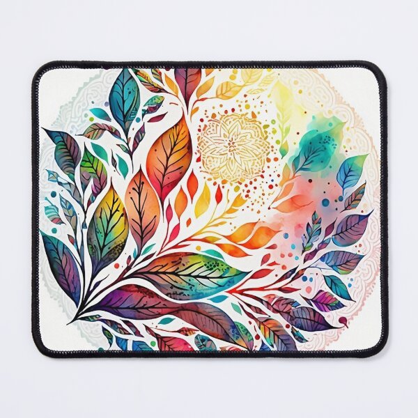 Item preview, Stunning circular frame decorated with leaves, bright aqua coloursith leaves, bright aqua colours designed and sold by VeronicArt85.