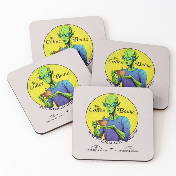 Item preview, The Coffee Being Funny Alien Coffee Shop designed and sold by The Masked Designer.