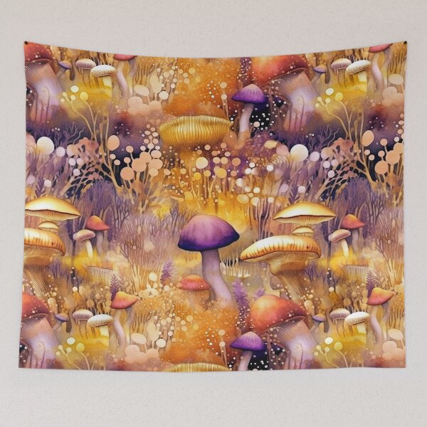 Item preview, Fungal Watercolour Repeating Pattern designed and sold by JaimeLikes.