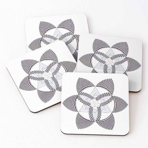 Item preview, Shield of Six Leaves: Handmade Geometric Drawing Cross Stitched Pattern  designed and sold by dduenias.