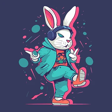 Artwork thumbnail, Hip Hop Dancing Rabbit by Amir Faysal