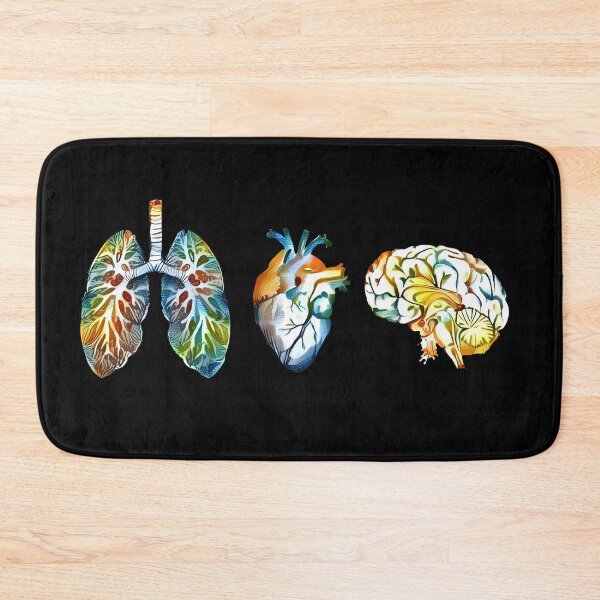 Item preview, Colorful set of human organ, roses, flowers, lungs, heart and brain designed and sold by Collagedream.