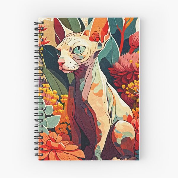 Item preview, Sphynx cat owners  gift. Cat digital painting surrounded by flowers. designed and sold by paulo silveira.
