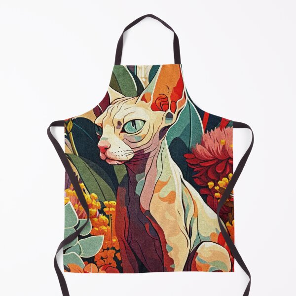 Item preview, Sphynx cat owners gift. Cat digital painting surrounded by flowers. designed and sold by paulo silveira.