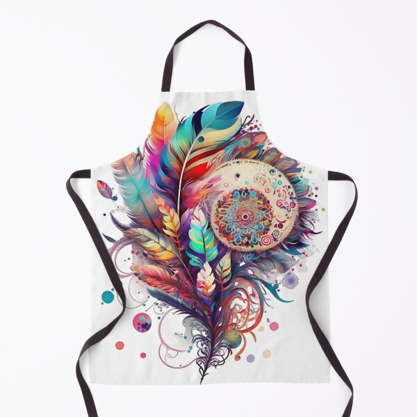 Item preview, Stunning boho decoration of colourful feathers and small mandala, bright water colours designed and sold by VeronicArt85.