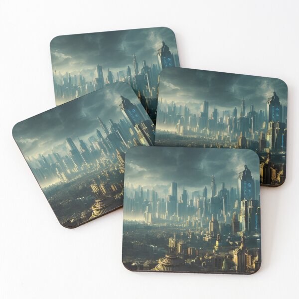 Item preview, Future city skyline artwork designed and sold by brandway.