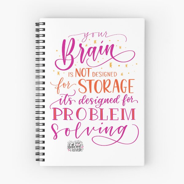 Item preview, Your brain is not designed for storage it's designed for problem solving, quote about brains, quote about organization, planning, scheduling, overwhelmed, anxious designed and sold by Handletterlove.