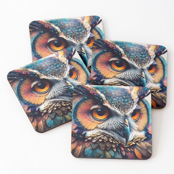 Item preview, Colorful owl portrait designed and sold by Aliaksandr Kudlakou.