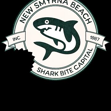 "New Smyrna Beach: Shark Bite Capital Of The World Graphic" Sticker for