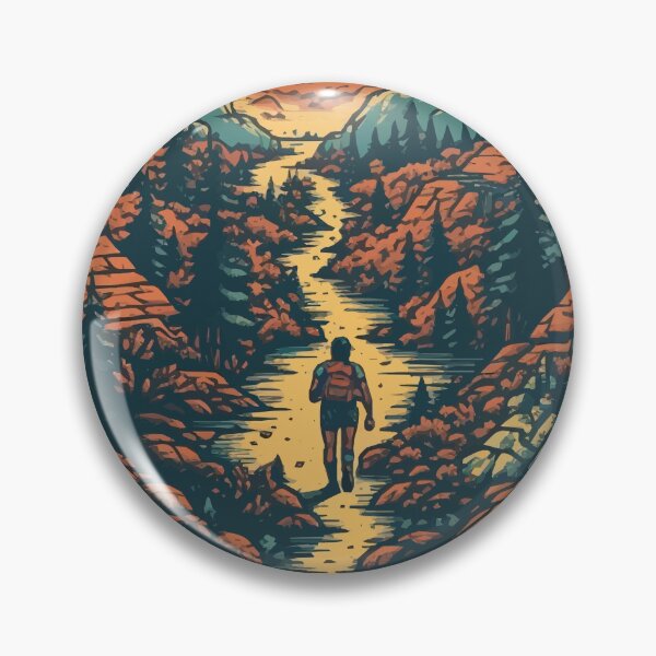 Item preview, A Hiker Hiking through a Beautiful Landscape- Vintage Outdoors designed and sold by GVRDesign.