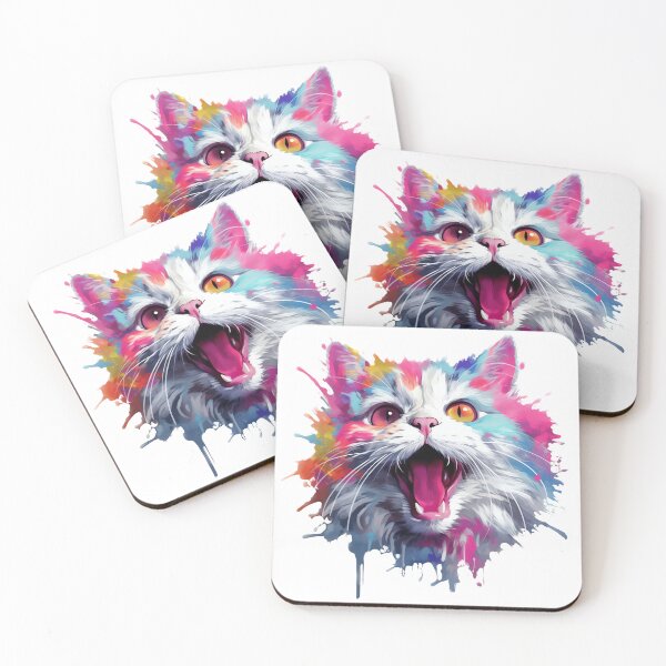 Item preview, Splash Art Dripping Paint Cat 4 designed and sold by anymalart.