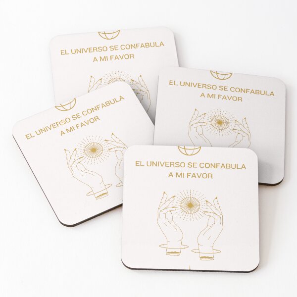 Item preview, El Universo se Confabula a mi Favor positive quote white and gold designed and sold by Selenysm.