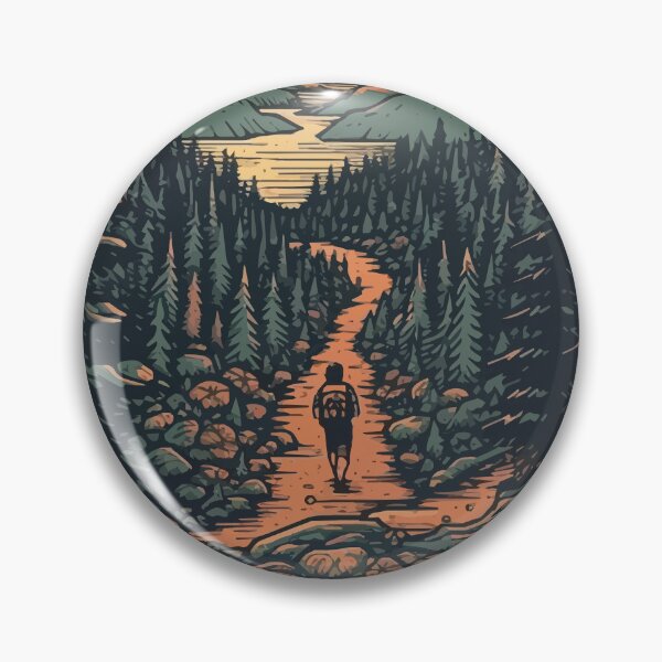 Item preview, A Hiker Hiking through a Beautiful Landscape - Vintage Outdoors designed and sold by GVRDesign.