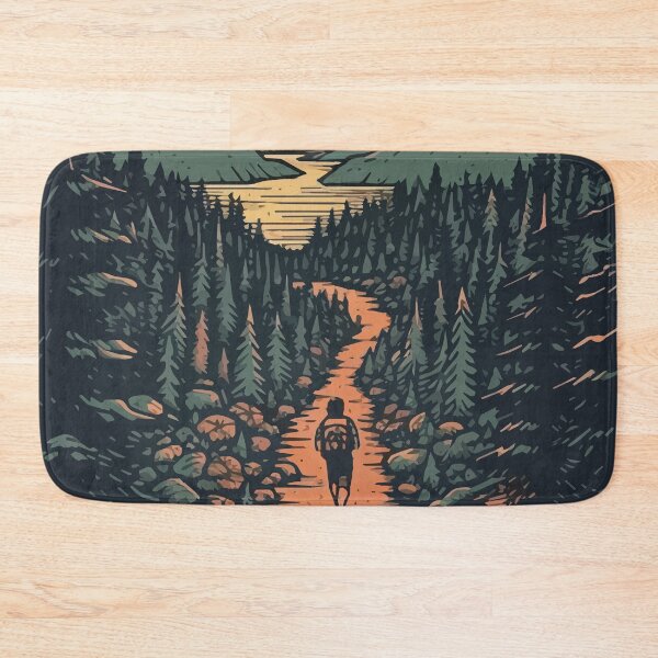 Item preview, A Hiker Hiking through a Beautiful Landscape - Vintage Outdoors designed and sold by GVRDesign.