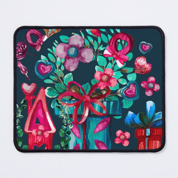 Item preview, Birthday gift boxes surrounded by hearts and flowers designed and sold by IngaDesign.