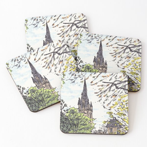 Item preview, Cathedral in the spring - Urban sketch designed and sold by LeMooMooSketch.