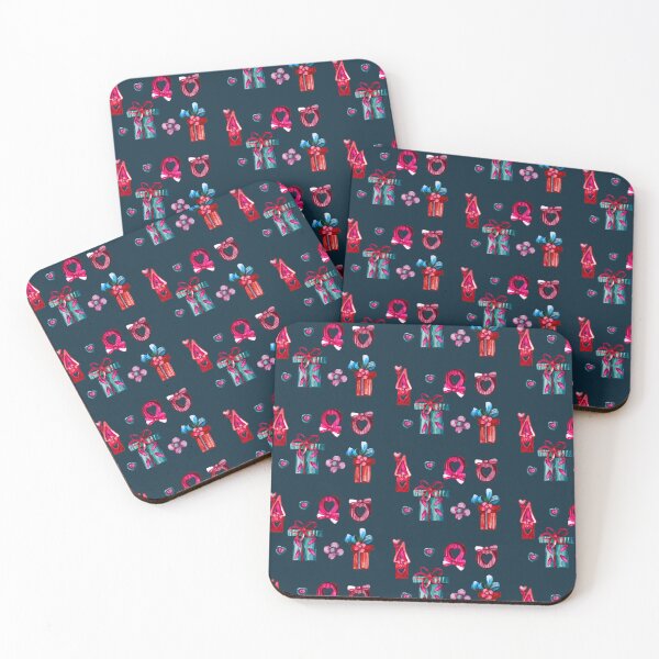 Item preview, Funny Birthday gift boxes and pink wooden hearts, watercolor designed and sold by IngaDesign.