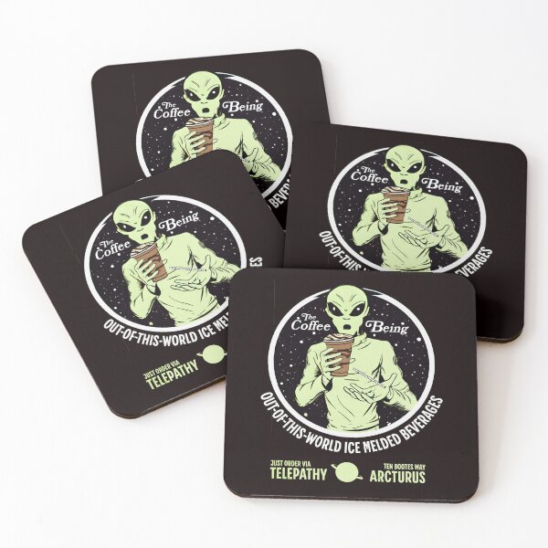 Item preview, The Coffee Being Ice Melded Beverages Funny Alien UFO designed and sold by The Masked Designer.
