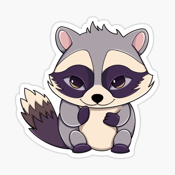 Cute & Funny Raccoon - Bandit the Raccoon Sticker for Sale by Skyarya