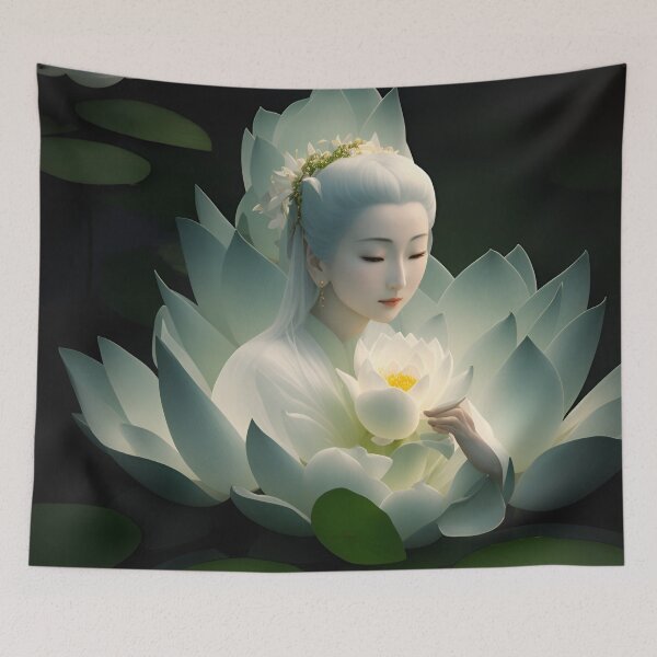 Item preview, Quan Yin's Serene Lotus - Divine Goddess of Mercy and Compassion designed and sold by ElLocoMus.