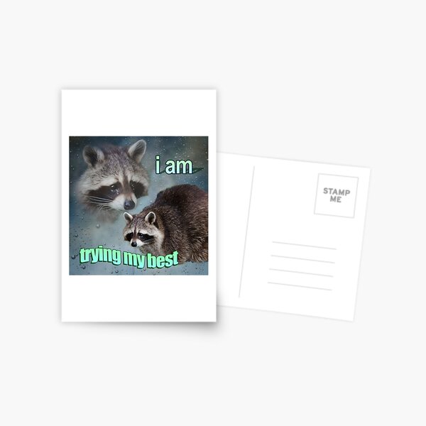 Item preview, I am trying my best raccoon word art meme designed and sold by snazzyseagull.
