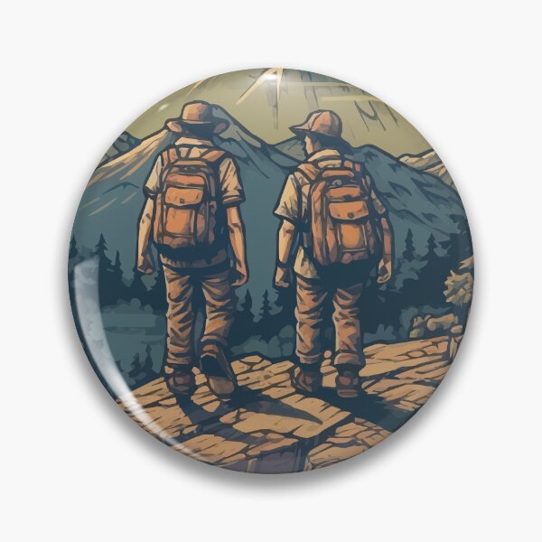 Item preview, A Pair of Hikers at a Mountain Lookout - Vintage Outdoors designed and sold by GVRDesign.