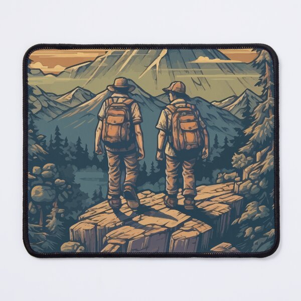 Item preview, A Pair of Hikers at a Mountain Lookout - Vintage Outdoors designed and sold by GVRDesign.