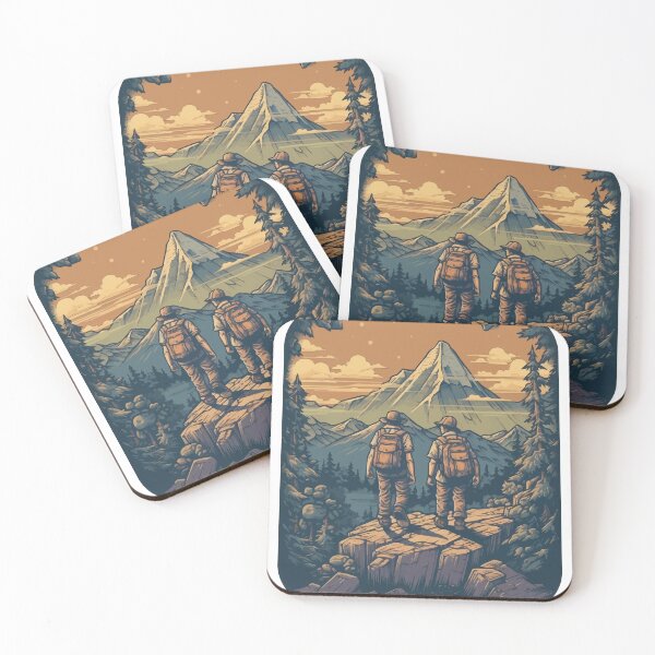 Item preview, A Pair of Hikers at a Mountain Lookout - Vintage Outdoors designed and sold by GVRDesign.