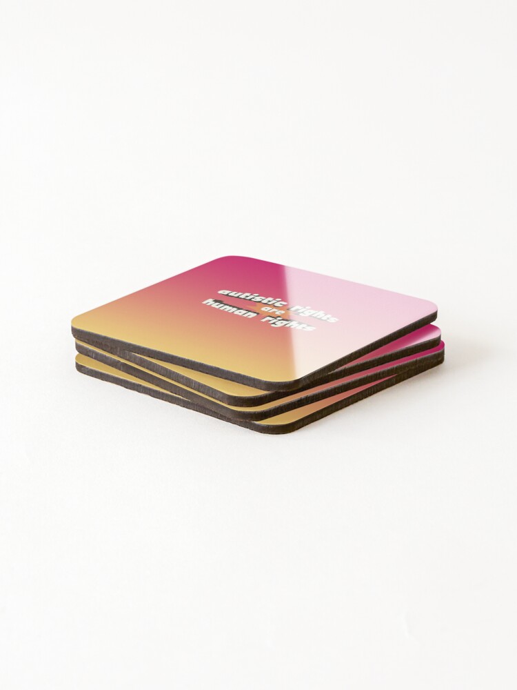 Thumbnail 4 of 5, Coasters (Set of 4), Autistic Rights are Human Rights designed and sold by ShopAWN.