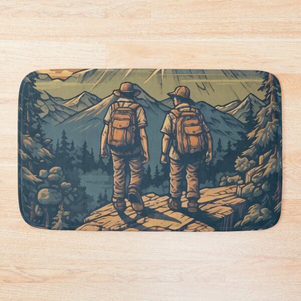 Item preview, A Pair of Hikers at a Mountain Lookout - Vintage Outdoors designed and sold by GVRDesign.