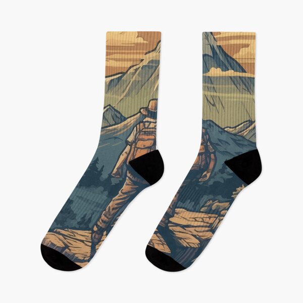 Item preview, A Pair of Hikers at a Mountain Lookout - Vintage Outdoors designed and sold by GVRDesign.