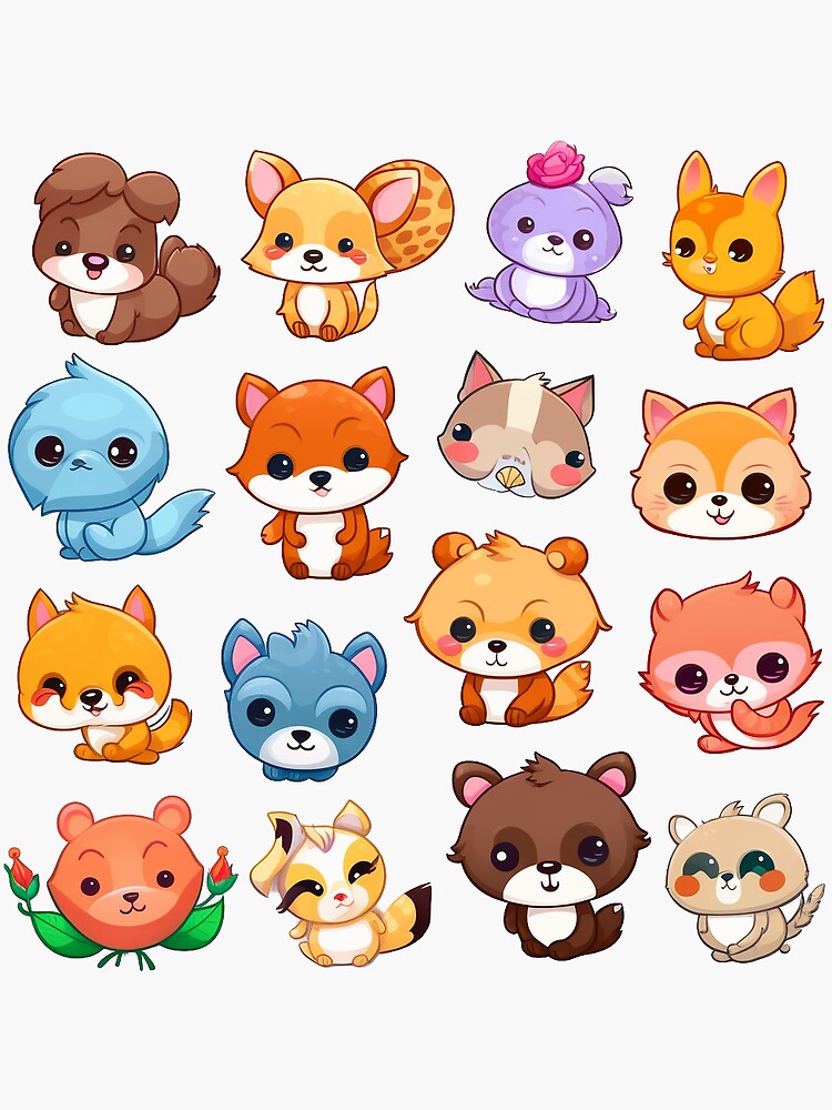 Cute Animals pt 3 Stickers And/or Prints 6x6 or 8x8approx Arcitc Fox,  Octopus, Snow Leopard, Gecko, Highland Cow, Goose, Wolf, Pig, Bee 