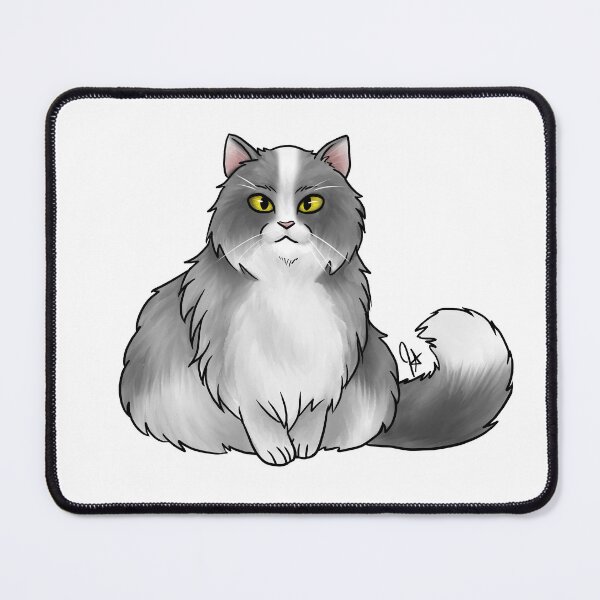 Item preview, Cat - British Longhair - White and Gray designed and sold by Jennifer Stolzer.