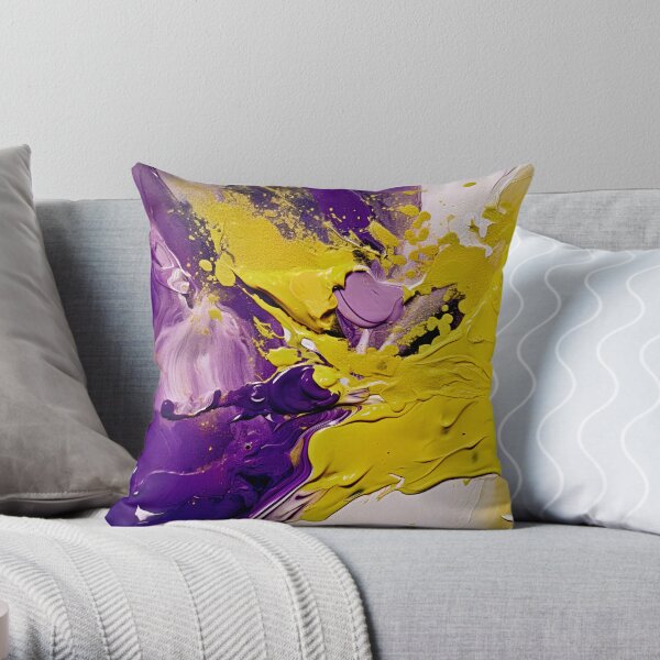 Purple and hot sale yellow cushions